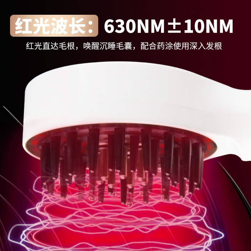 New Scalp Applicator Red Light Therapy Scalp Meridian Comb Micro-Current Essential Oil Introduction Scalp Massage Comb