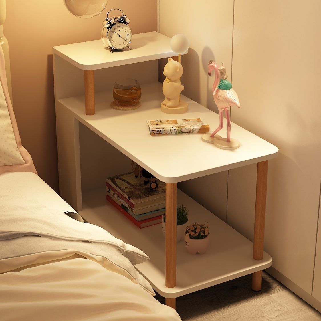 Прикроватная тумбочка с узкими краями, современный и простой маленький стеллаж, маленький кофейный столик для спальни, популярный у детей