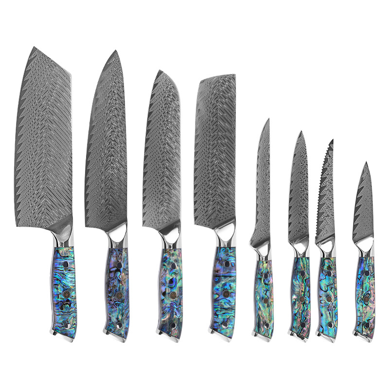 Authentic High-Quality Damascus Steel Knife Set Kitchen Sharp Household Kitchen Knife Peeling Fruit Knife Combination