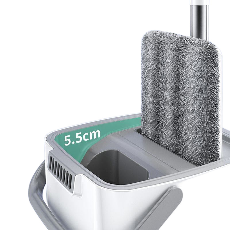 Hand-free Flat Mop for Lazy People Hand-free Household Mop Wooden and Dry-to-Wet Dual-Use Hand-free Mop