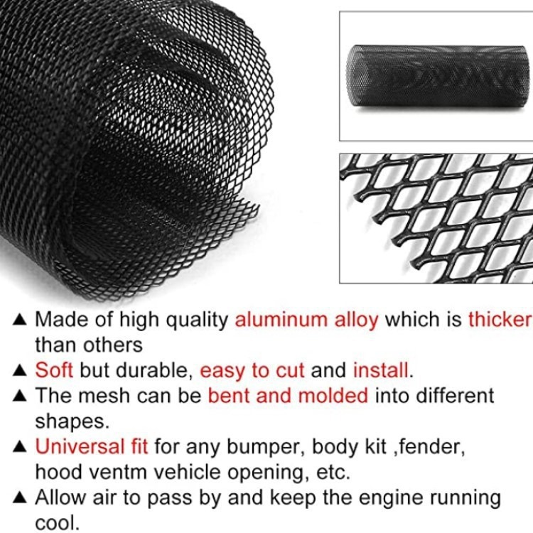 Cross-border 100*33cm rhombus hexagonal seagull-shaped universal tailable modified middle net modified aluminum Net car net
