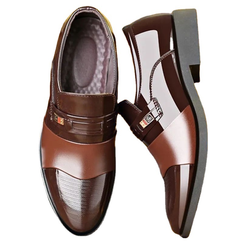 [100% cowhide] special clearance processing suit men's leather shoes thick bottom authentic cowhide shoes men's shoes dad shoes