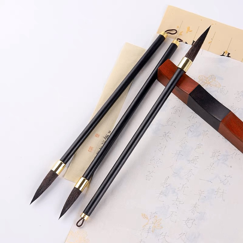 All suitable three free shipping large, medium and small ancient rhyme free shipping champion regular script official script suit gray tail pen brush calligraphy free shipping