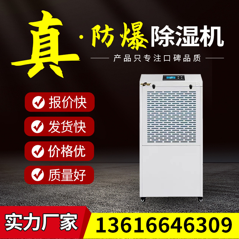 Промышленный взрывозащищённый осушитель воздуха высокой мощности ультрат тихий для склада подвала мастерской химического завода