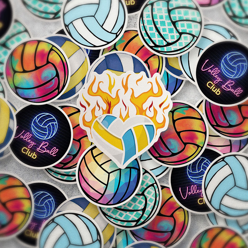 100 cartoon volleyball player badge logo stickers mobile phone shell stationery soda cup helmet sticker