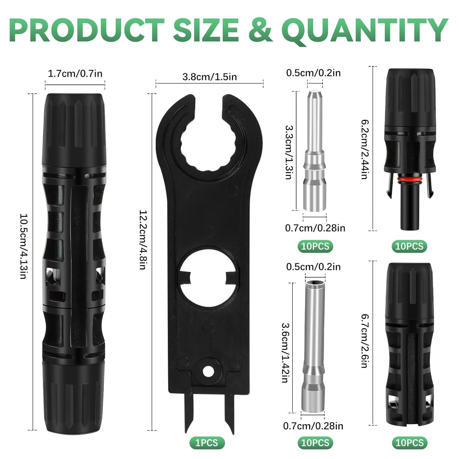 10 Paar Solar Stecker Set, Solarstecker, Pv Stecker Compatible