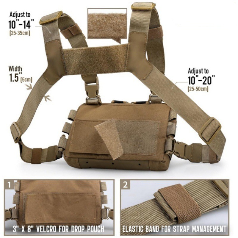 Ready-Made Cross-Border Amazon Men's Tactical Chest Bag Outdoor Tactical Vest Outdoor Sports Cycling Vest Bag