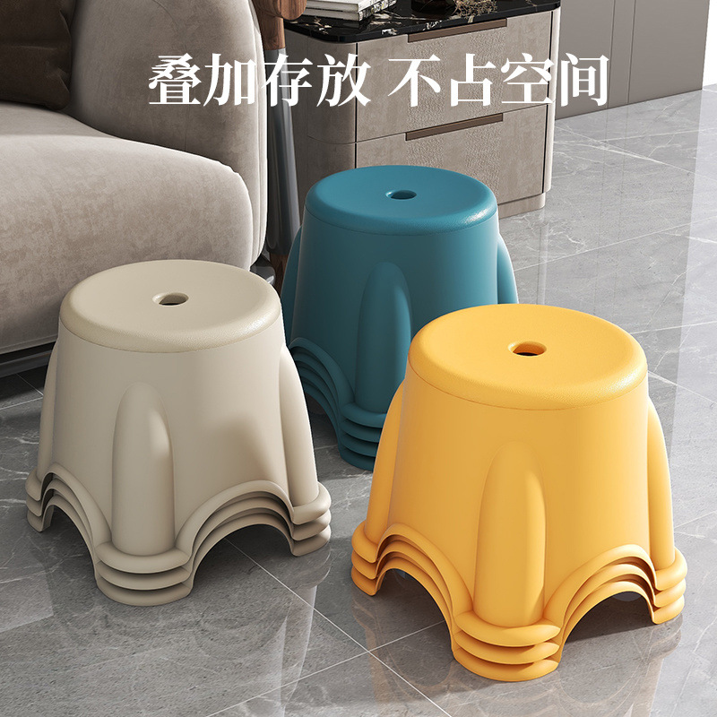 Детский табурет, утолщенная пластиковая скамейка, круглый стул для дома