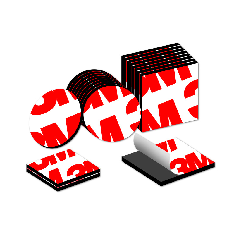 3m Adhesive-Backed Round Square Strong Magnetic Rubber Magnetic Sheet Super Strong Magnetic Buckle Accessories Magnet Single-Sided Adhesive Magnetic Sticker
