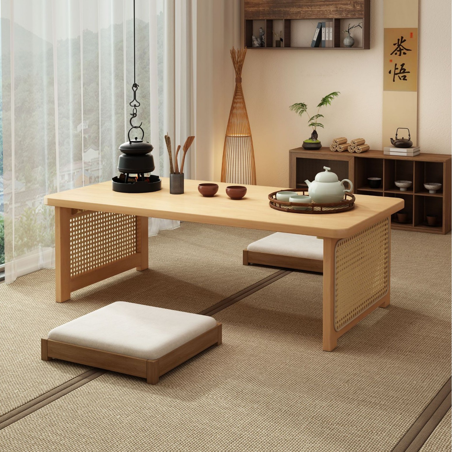 [1637 Collection] Folding Table Nanzhu Bay Window Table Small Tea Table Tatami Windowsill Kang Table Dining Low Table