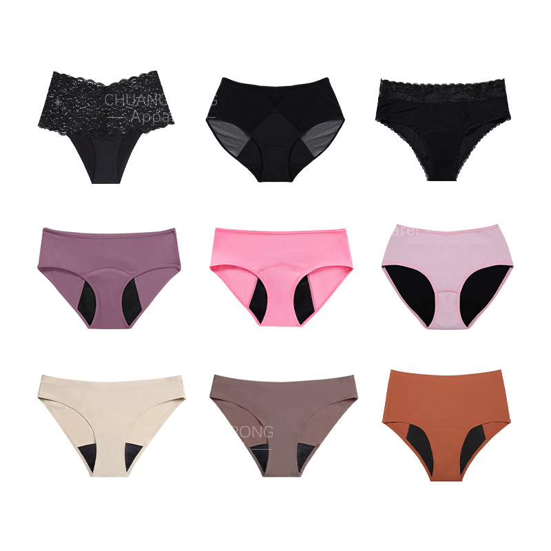 Customized Cross-border Physiological Underwear Europe and America Four-layer Large Absorption Leak-proof Traceless Aunt Comfortable Breathable Antibacterial Menstruation Pants