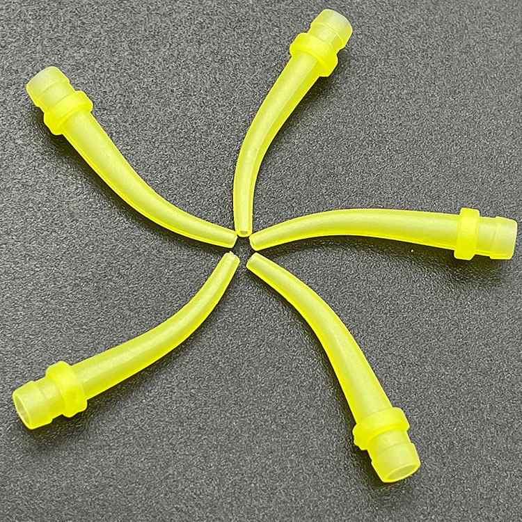 Disposable dental consumables intra-oral injection head silicone rubber printing film material small yellow head small elbow mixing tip
