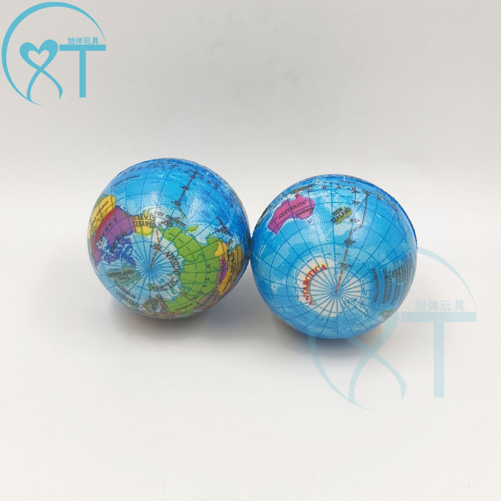 Кросс-Бордер Производители Детские Спортивные Игрушки Стресс Мяч ПУ Пенный Губчатый Эластичный Мяч 6.3см ПУ Глобус Вент