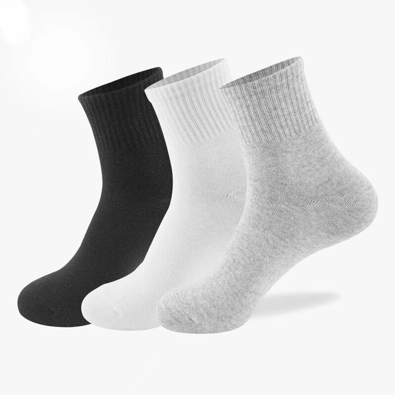 100 Pairs of Socks for Men, Autumn and Winter Men's Socks, Mid-Calf Socks, Summer Solid Color Short Socks, Disposable Sports Trendy Boat Socks