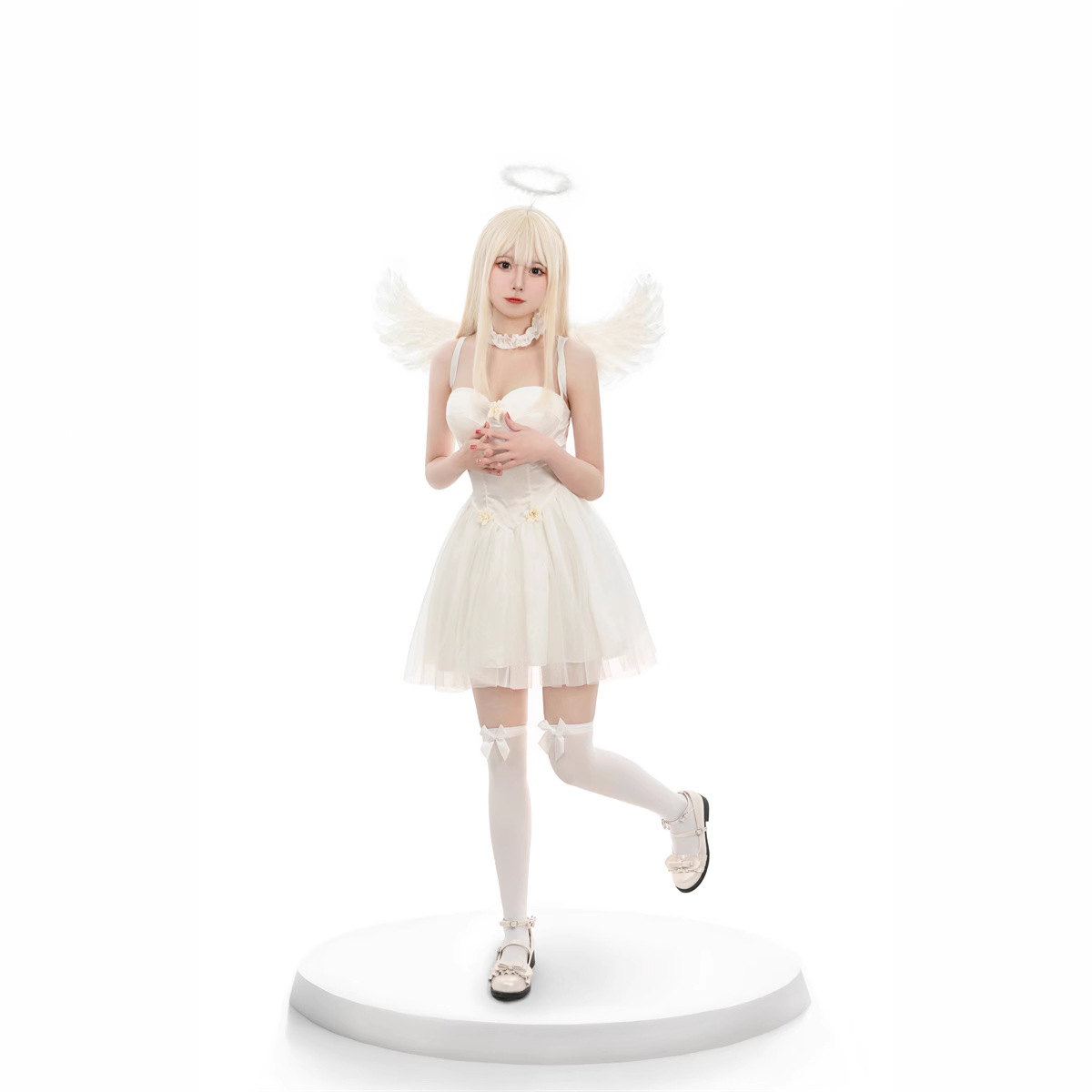 Halloween Angel Costume Angel Cosplay Costume Demon Costume Witch Costume with Angel Wings Women's Clothing
