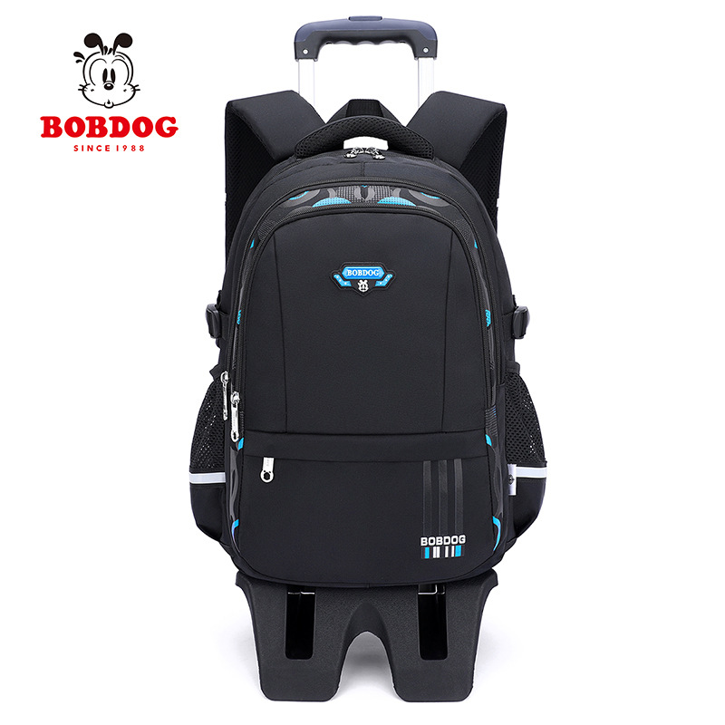 Babu Bean Children's Trolley Bag 8-12 Primary School Boys 2-3-6 Grade Burden Reduction Waterproof Stairs Climbing