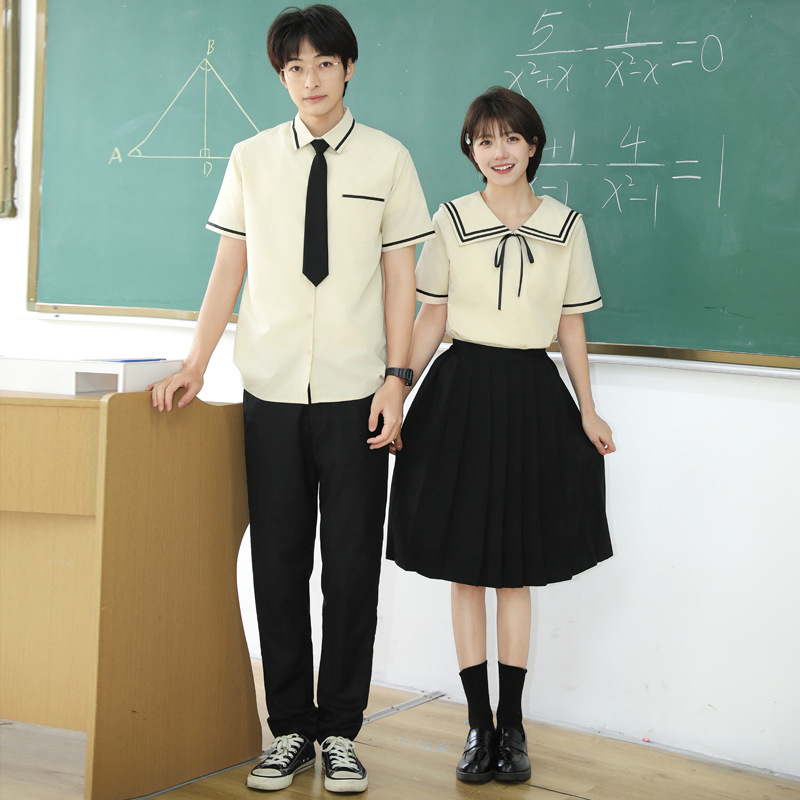 Летняя одежда для пар, 2024, новый, стиль преппи, короткий рукав, униформа JK, одежда для выступлений в колледже