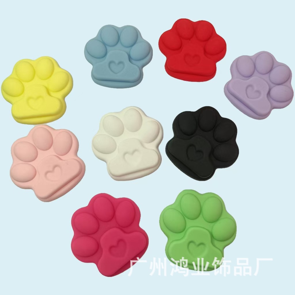 Pvc Soft Silicone Ins Japanese and Korean Niche Cute Big Cat Claw Handmade DIY Accessories Mobile Phone Case Holder Decoration