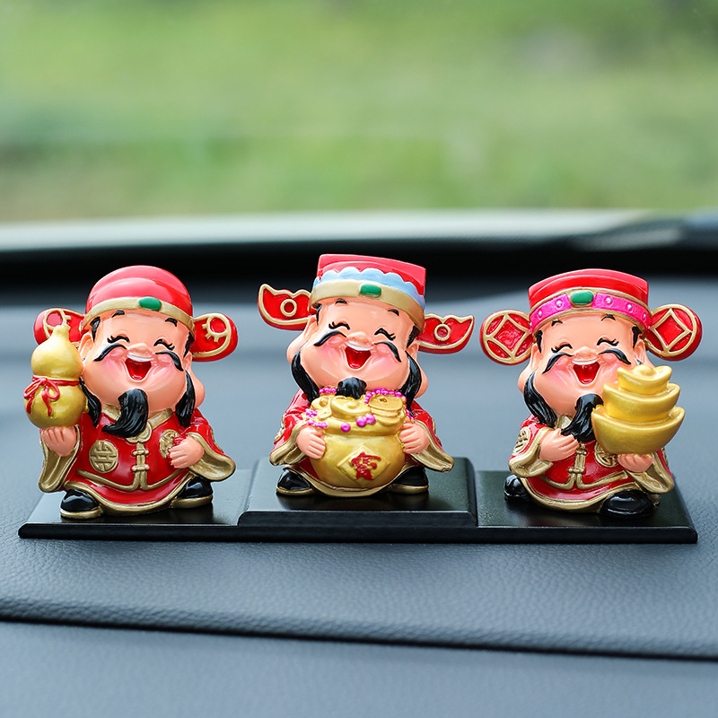 Blue Meow New Product Yingxiang Nafu Red Clothes Q Edition God of Wealth Holding Yuanbao Cornucopia Resin Festive Crafts Ornaments