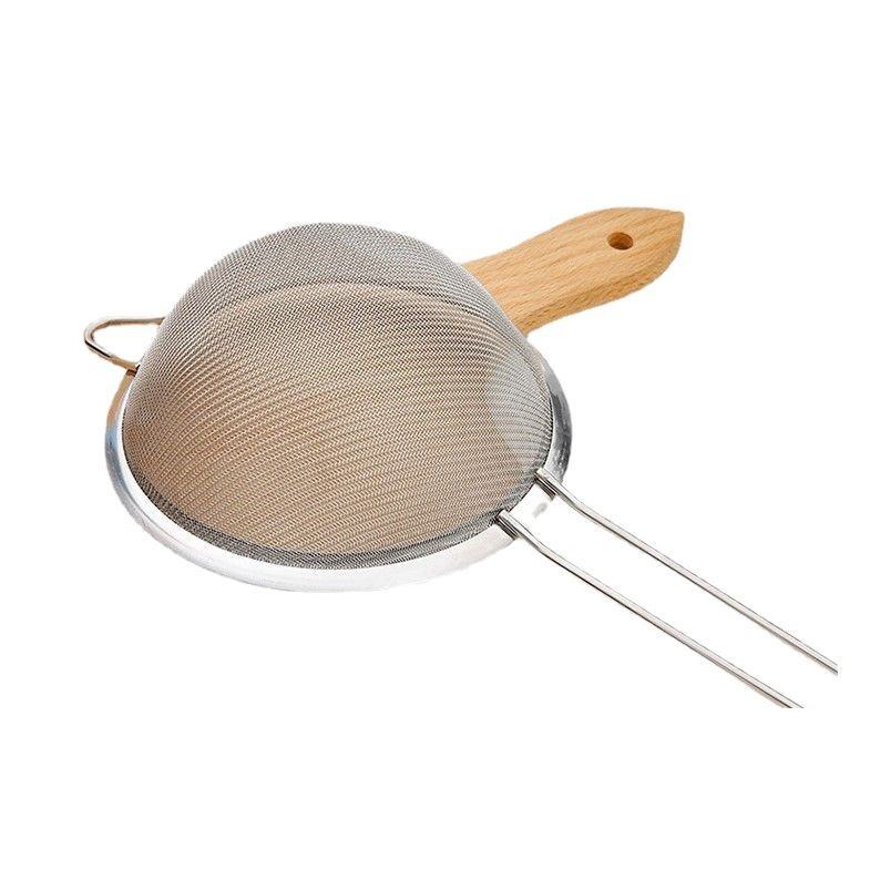 Kitchen Juice Soybean Milk Filter Mesh Sieve Household Hand-held Oil Grid Flour Sieve Stainless Steel Hot Pot Standard Chartered Foam Colander