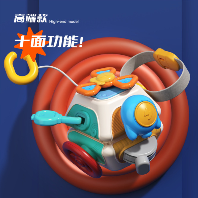 Cross-border space busy ball baby ten-sided multi-functional Montessori comfort early education baby hand-catching ball turn