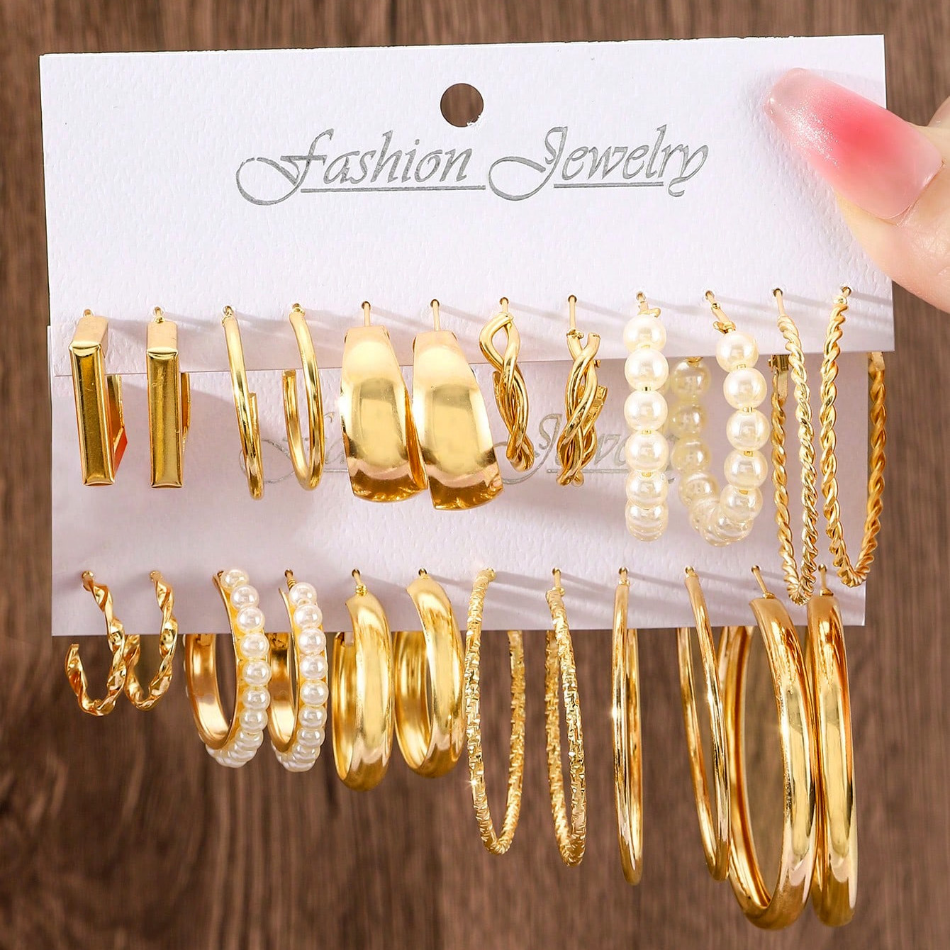 Серьги в стиле европейских и американских, квадратные геометрические серьги, ретро классические серьги, стиль Хепберн, комплект из 6 штук