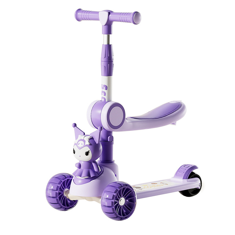 Children's Scooter Spot Foldableable Three-In-One with Seat 1-3-6 Years Old Kidsren's Bicycle Scooter Cross-Border