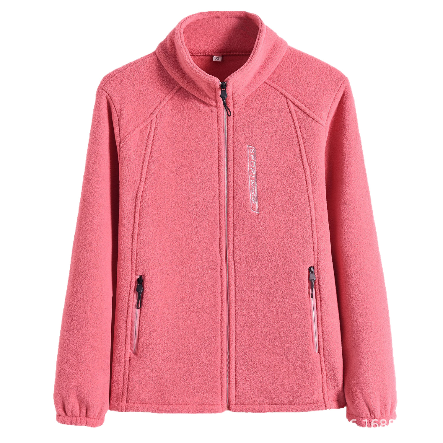 Autumn and Winter Polar Fleece Jacket Women's Fleece Jacket Fleece-Lined Thickeneded Stand-Up Collar Cardigan Outdoor Sports Warm Sweatshirt Top