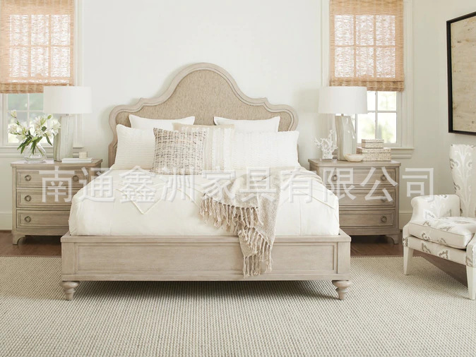 American Style Solid Wooden Bed Double Bed European Style Bed Light Luxury Bed Master Bedroom Modern Simple High-end Luxury Princess Bed Wedding Bed