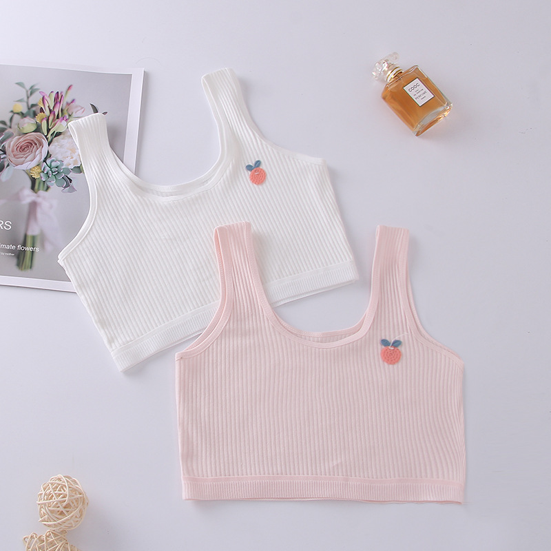 [In stock and fast delivery] double-layer girls' mid-length vest 8-15 years old girls' cotton Primary School junior high school development underwear