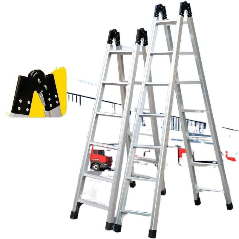 铝合金伸缩2米梯子人字梯米两用爬楼梯梯一字梯家用折叠梯加厚
