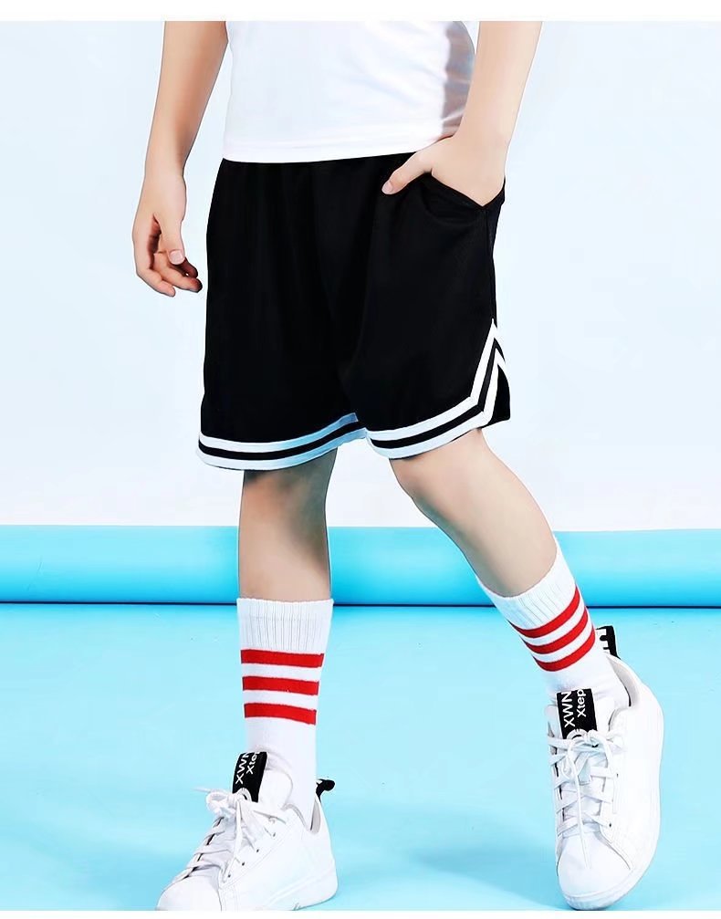 Children's basketball shorts fifth pants trendy wide loose summer pants outer wear big shorts training fitness running pants boys
