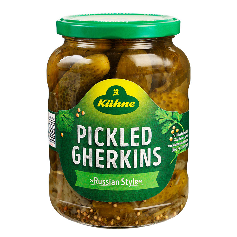 Free Shipping Guanli Russian-Style Canned Pickled Cucumber 670g German Imported Hamburger Salad Russian-Style Pickled Cucumber