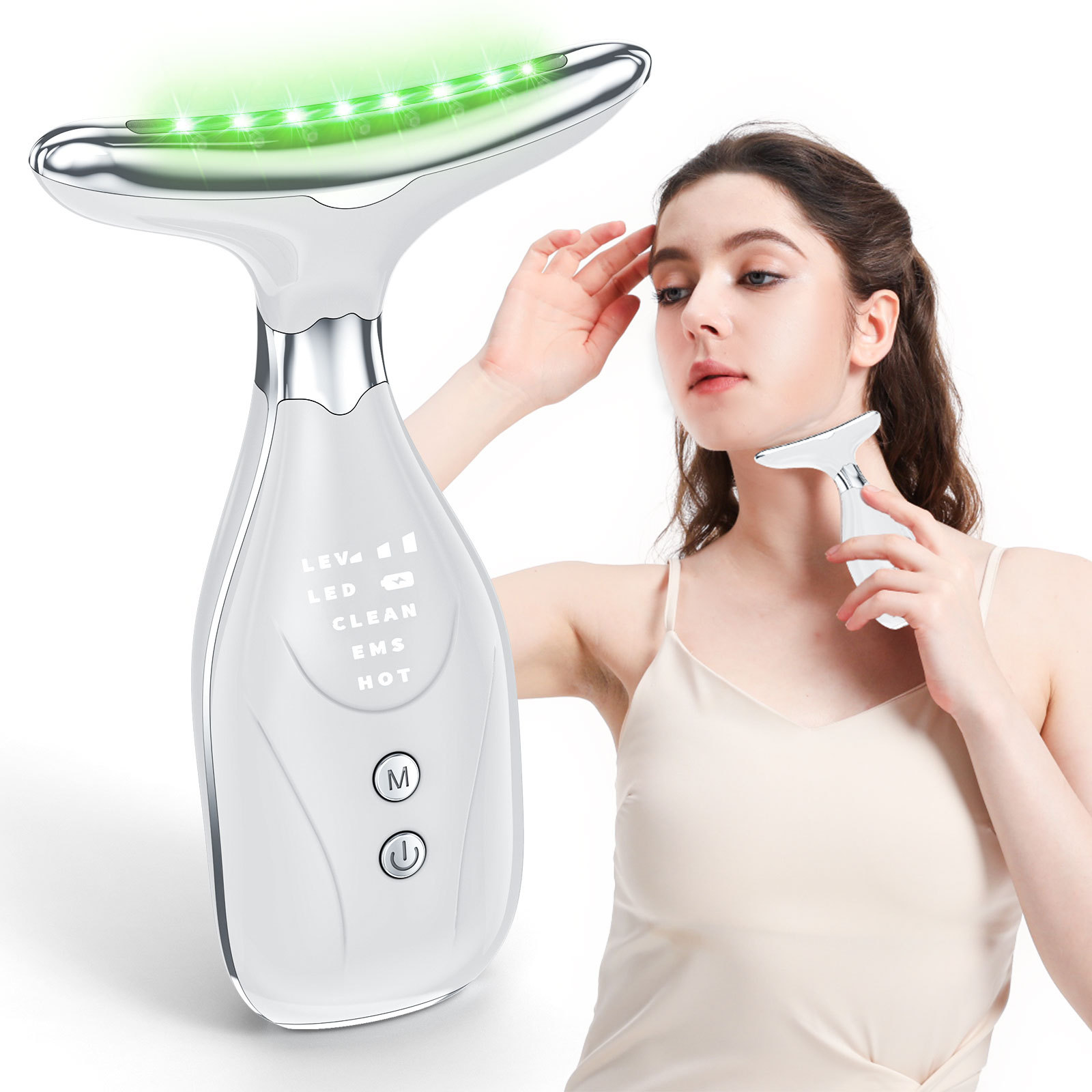 Household Neck Beauty Instrument Lifting and Tightening Neck Photon Rejuvenation Facial Introduction Massage Instrument Source Factory Direct Sale