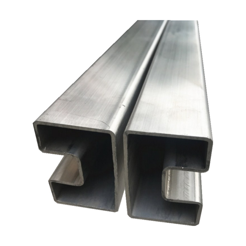 Foshan 201 stainless steel special-shaped tube Matt 316 flat Groove Tube wire drawing 304 stainless steel square Groove Tube spot