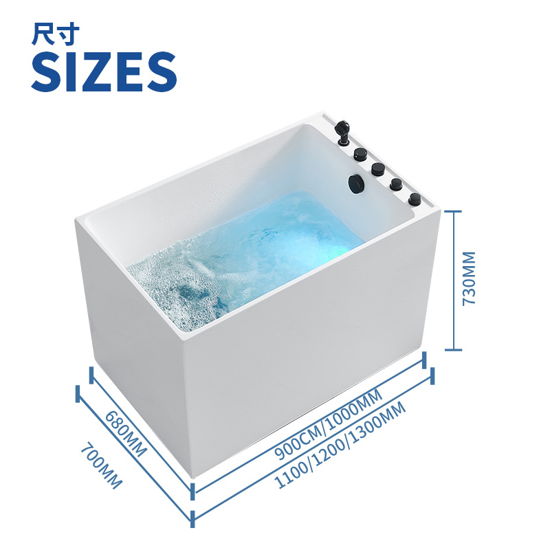 Bathtub Deep Soaking Japanese Bathtub Acrylic Bathtub Home Small Apartment Medicated Bathtub Hotel Seamless Massage Bathtub