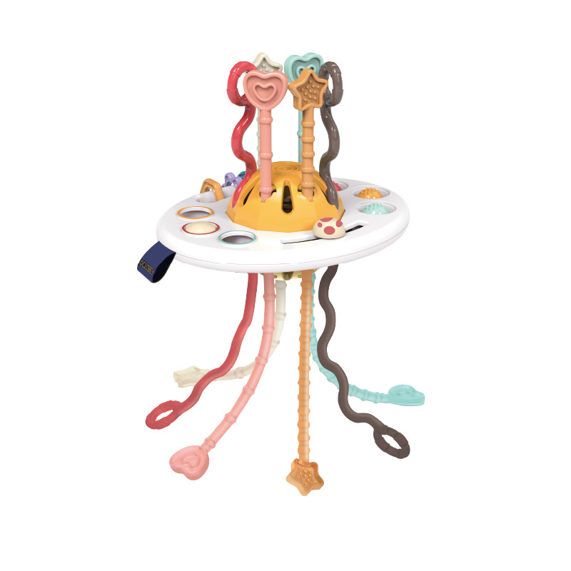 New children's finger pull fun press grip exercise baby baby flying saucer smoke toy