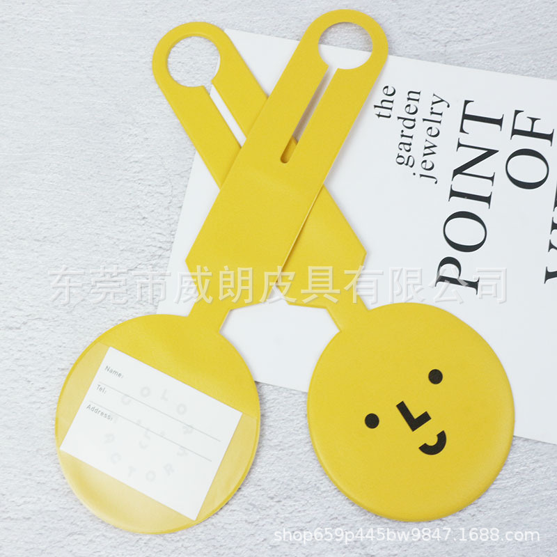 Многофункциональный однотонный кожаный тег для посадочного талона, аксессуары для багажа, ПВХ, можно напечатать логотип