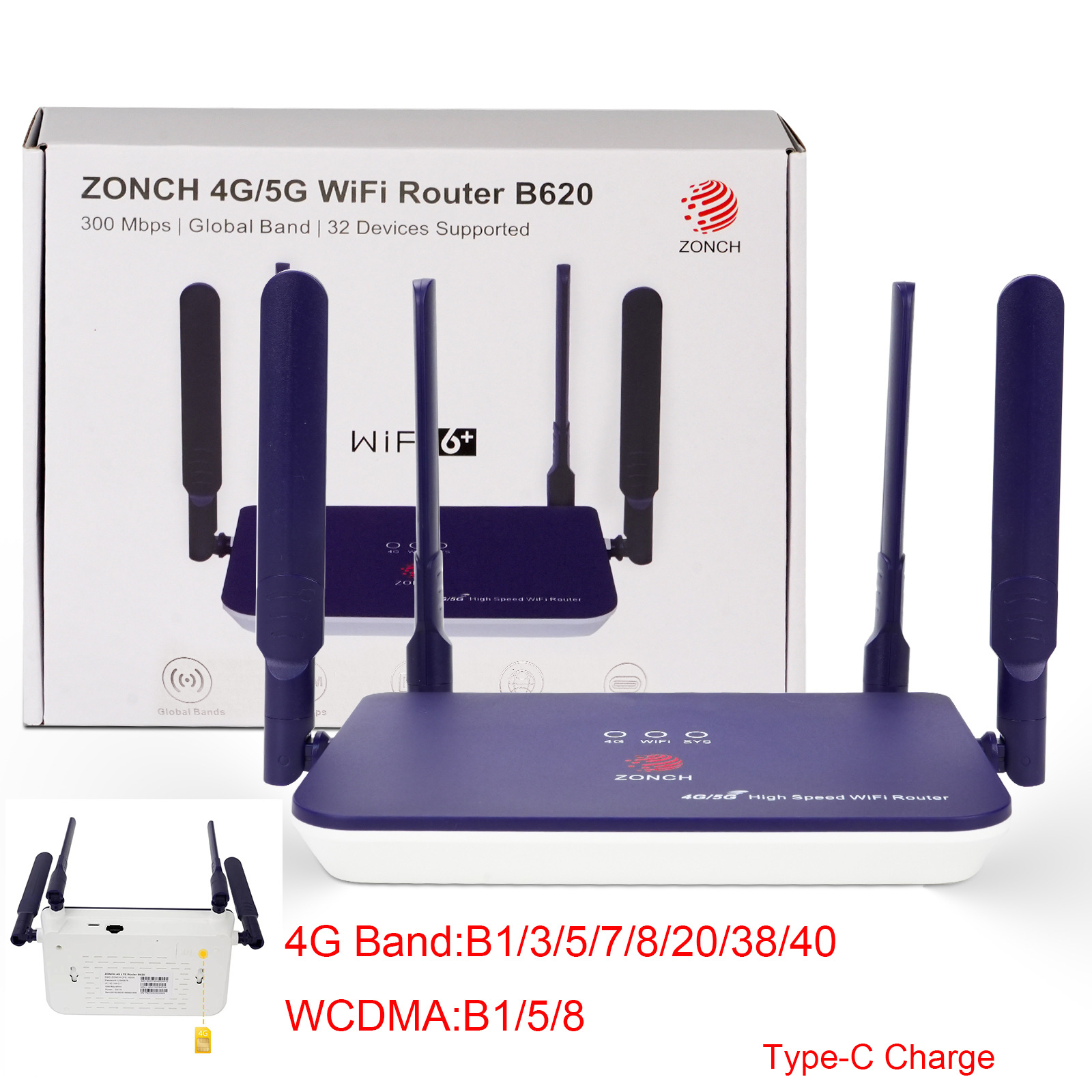 Zonch B620 4g Cpe Wireless Router Supports Type C Power Supply and Supports Unlimited Data Traffic for Malay Mod