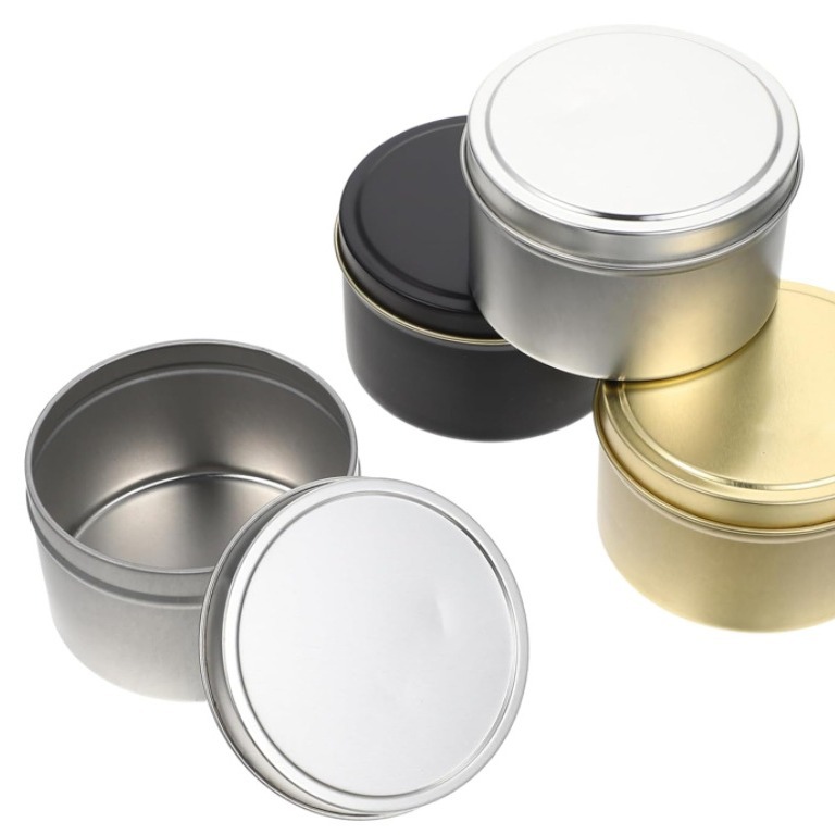 Aromatherapy Candle Jar 4oz Convex Lid Cross-border Spot Tinplate Candle Jar Small Iron Box 65*45 Simple Metal Style