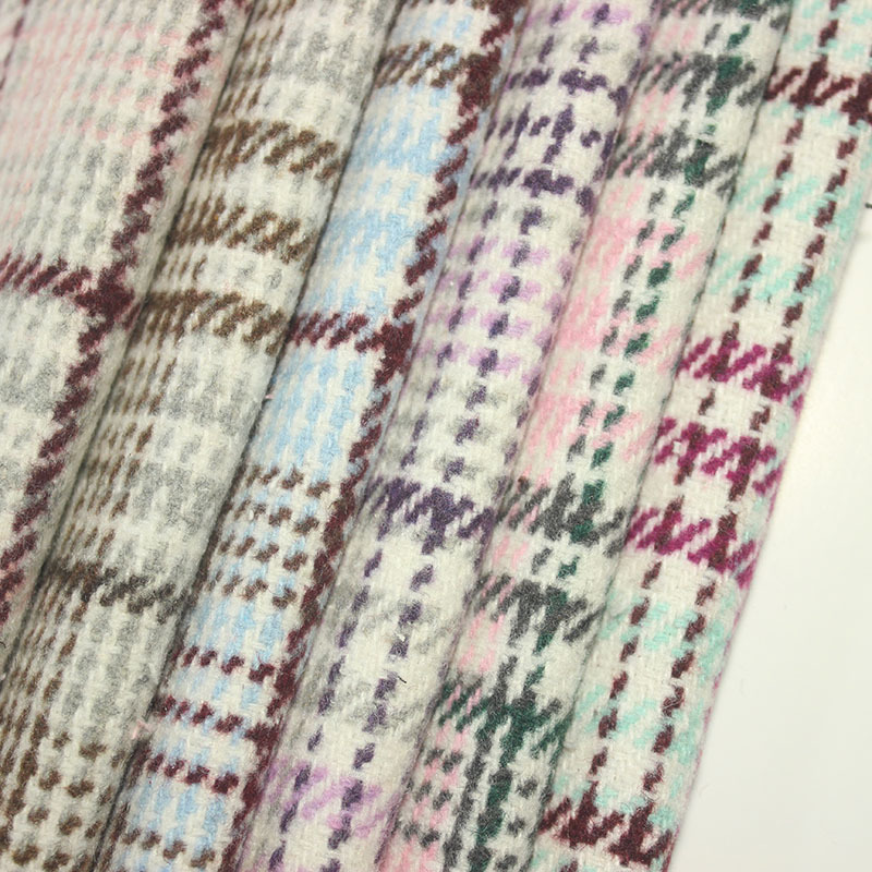 Factory Thickened Double-Sided Small Houndstooth Plaid Woolen Fabric Autumn and Winter Coat Fashion Home Fabric