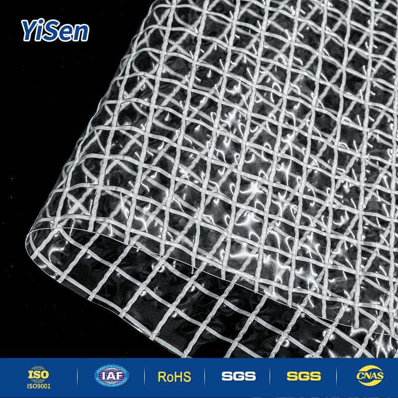 Прозрачная водонепроницаемая и влагозащитная PVC сетчатая ткань для палатки, багажа, навеса