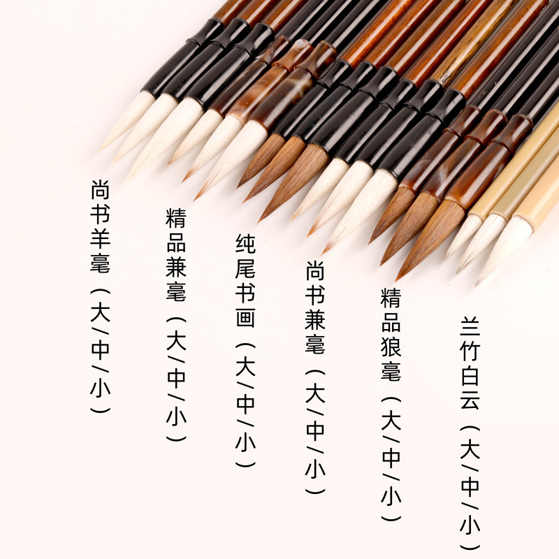 Biyoumi Langhao Student and Brush Calligraphy Beginner Sheep Hair Brush Wholesale Calligraphy Supplies Special Brush