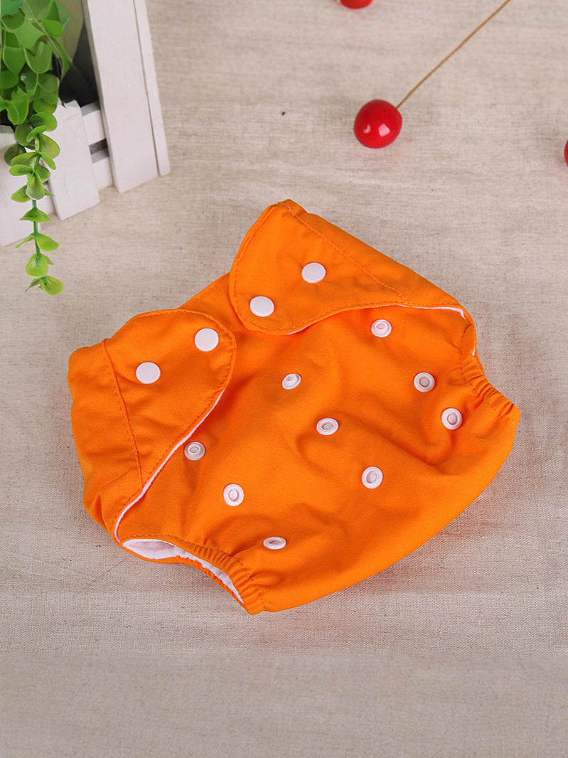 Foreign Trade Baby Baby Waterproof Diaper Pants Solid Color Snap Cloth Diaper Pants Cross-border Adjustable Diaper Pants 0-1.5 Years Old