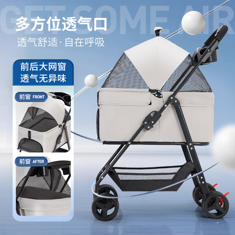 Pet Cart Dog Going Out Lightweight Foldable Separate Small and Medium Dog Cart Dog Walking Cart Cat Cart Dog Pull Cart