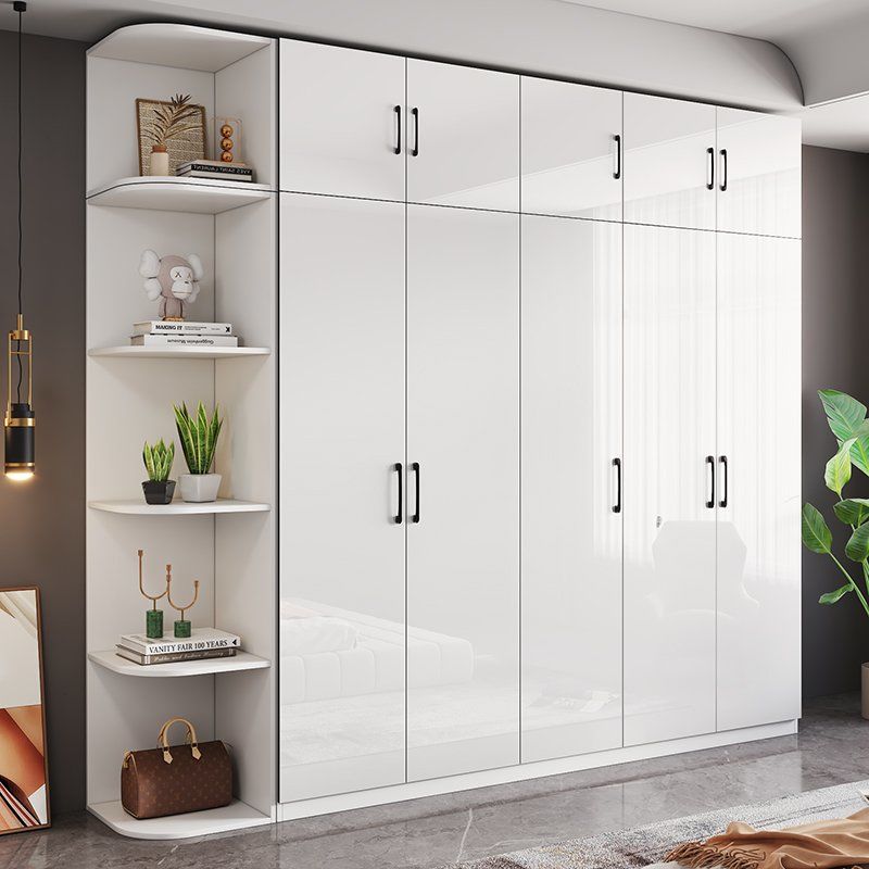 Wardrobe Solid Wood Bedroom Storage Cabinet Modern Simple Economical Children's Large Wardrobe for Rental Housing Use