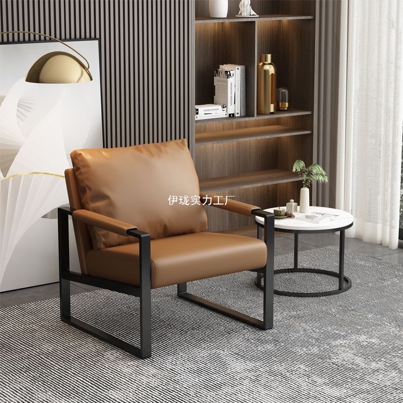 Nordic Light Luxury Iron Sofa Simple Modern Light Luxury Style Single Sofa Internet Popular Small Apartment Living Room Bedroom Chair