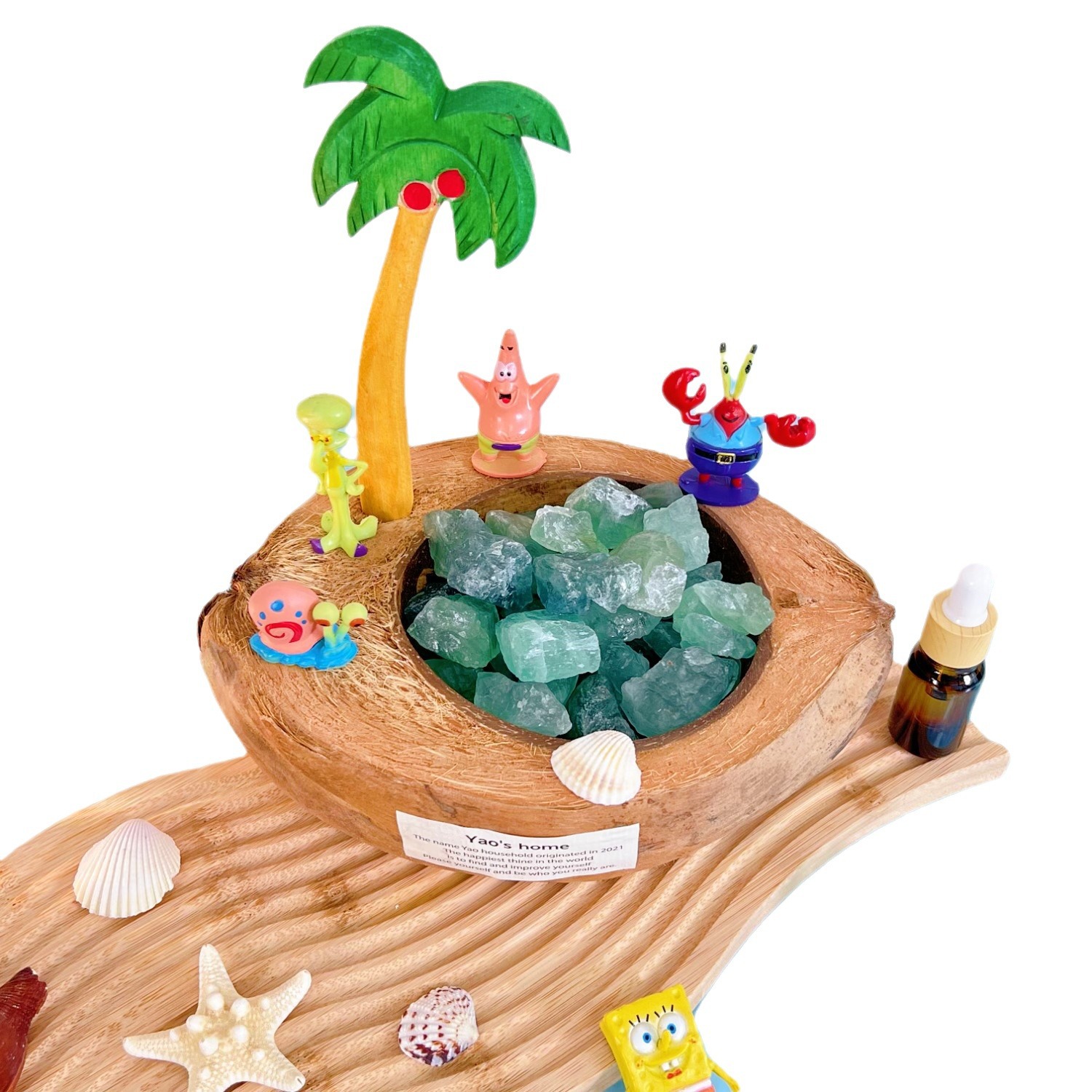 Coconut Boat Enlargement Stone Gift Box Coconut Shell Aromatherapy Birthday Gift for Girls Practical Gift for Best Friends and Girlfriends