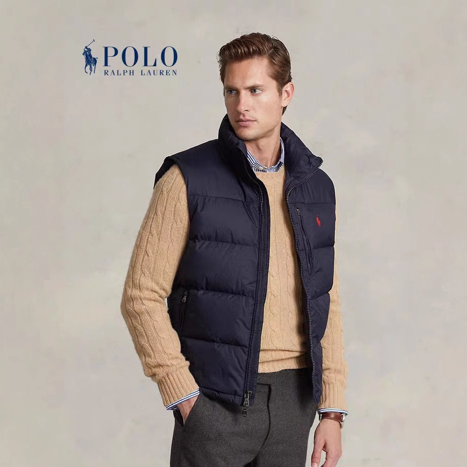 Cross-Border Ralph Lauren/Ralph Lauren Men's Classic Anti-Water Small Label Stand Collar Rl down Vest