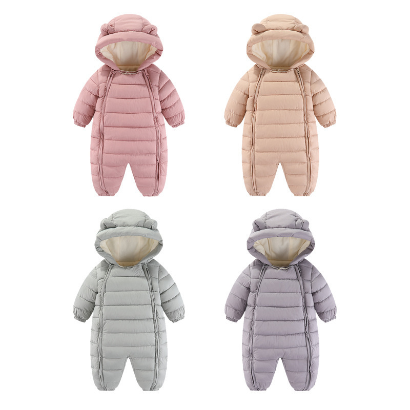 Newborn Hug Winter New Baby Climbing Clothes fleece-lined Thickened Hare Clothes Baby Jumpsuit for Going Out suit